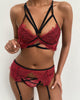 Eyelash Lace Bandage Garter Lingerie Set