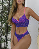 Colorblock Crochet Lace Lingerie Set