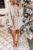Sequin Belted Long Sleeve Mini Dress