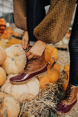 Leopard Lace Up Boots