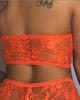Crochet Lace Sheer Mesh Bandeau Bra Set