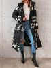 Fashion Letter Print Bandage Hooded Long Padded Coat/Down Coat