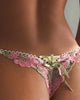 Floral Embroidery Low Waist Lace-up Thong