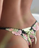 Floral Embroidery Low Waist Lace-up Thong