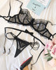 Sheer Mesh Spaghetti Strap Bowknot Lace Lingerie Set(2PCS)