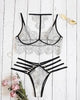 Eyelash Crochet Lace Ladder Cutout Bra Set