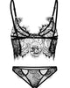 Eyelash Crochet Lace Cutout Bra Set