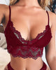 Spaghetti Strap Crochet Lace Bra Set
