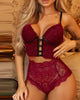 Crochet Lace Cutout Lace-up Lingerie Set
