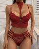 Halter Lace Bandage Detail Lingerie Set