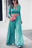Solid Crop Wide Leg Pants Set