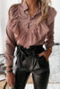 Ruffles Button Long Sleeve T Shirt