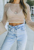 Sheer Logn Sleeve Crochet Crop Top