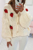 Strawberry Crochet Button Cardigan