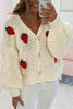 Strawberry Crochet Button Cardigan