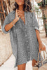 Leopard Button Shirt Mini Dress