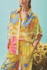 Savina Colorful Floral Print Button Down Oversized Blouse