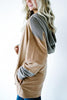 Patchwork Drawstring Pockets Hoodie