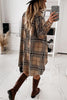 Plaid Button Shirt Long Sleeve Mini Dress