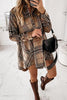 Plaid Button Shirt Long Sleeve Mini Dress