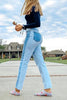 Patchwork High Waist Jeans