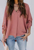Solid V Neck Bat Blouse
