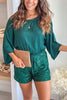Bat Sleeve Sequin Bottom Romper