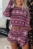 Christmas Drawstring Long Sleeve Pajamas Set