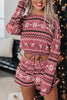 Christmas Drawstring Long Sleeve Pajamas Set