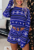 Christmas Drawstring Long Sleeve Pajamas Set