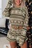 Christmas Drawstring Long Sleeve Pajamas Set