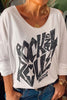 Rock Print Loose T Shirt