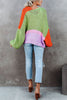 Oversized Colorblock Knit Cardigan