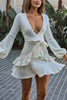 Long Sleeve Ruffle Wrap Knit Dress