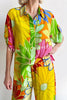 Savina Colorful Floral Print Button Down Oversized Blouse