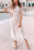 Lace Short Sleeve Mermaid Dress