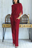 Batwing Sleeve Pockets Jumpsuits