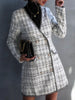 Casual Empire Long Sleeves Buttoned Plaid V-Neck Jackets&Coats