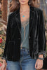 Solid Velvet One Button Long Sleeve Blazer