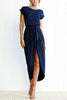 Lace Up Slit Casual Maxi Dress