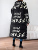Fashion Letter Print Bandage Hooded Long Padded Coat/Down Coat