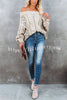 Surprising You Cable Knit Off The Shoulder Sweater