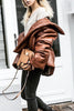 Hide Quilted Stand Collar Button Coat