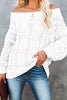Surprising You Cable Knit Off The Shoulder Sweater