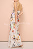 Timeless Choice Satin Contrast Fun Print Bias Cut Maxi Dress