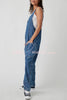 Pocket V Neck Suspender Denim Jumpsuit