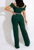 Puff Sleeve Off The Shoulder Solid Jumpsuit