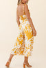 Palm Print Slip Wide Leg Jumpsuits