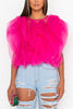 Ruffled Feathers Sleeveless Tulle Top