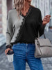 Bohemia Loose Contrast Color Lace-Up V-Neck Sweater Tops